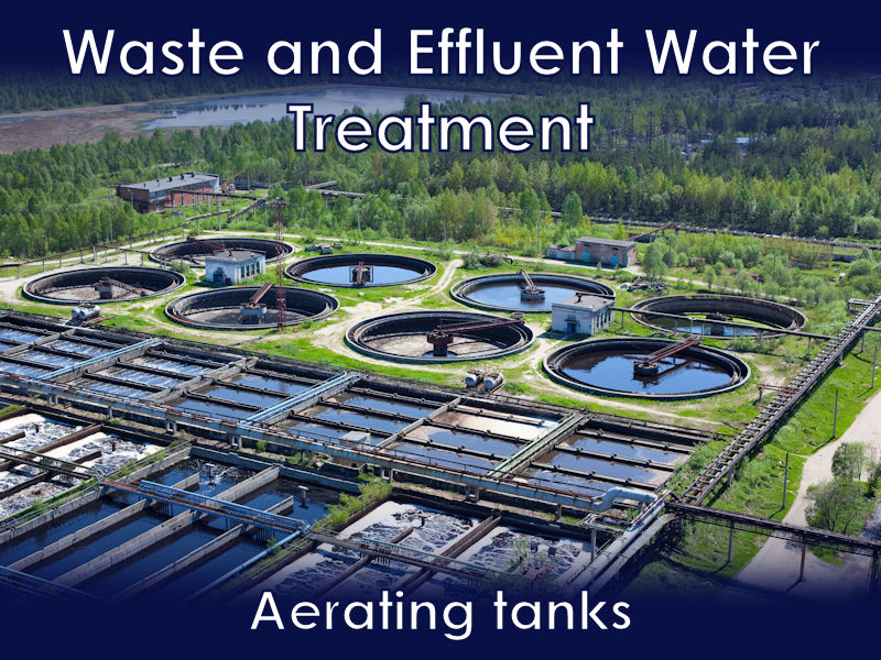 Aeration on waste water a effluent water treatment plants